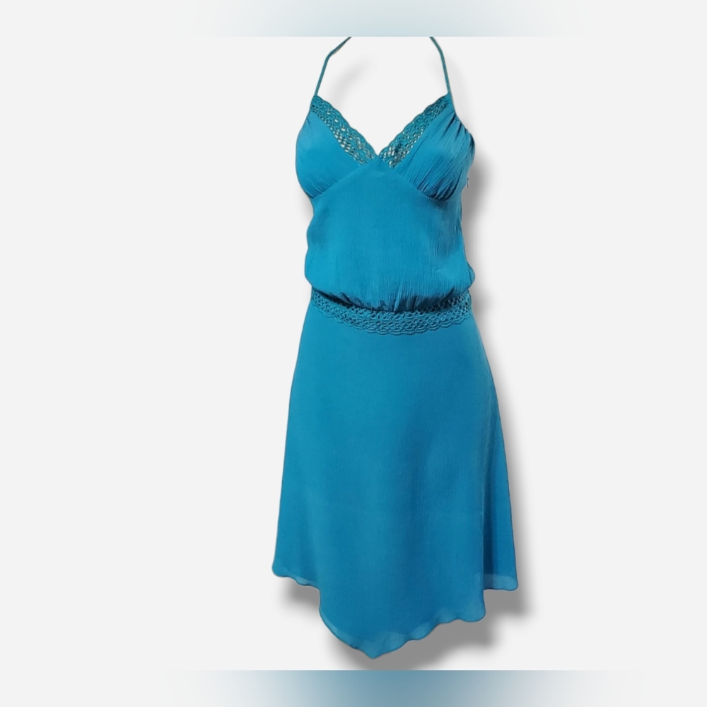 Banana Republic Teal Halter Midi Dress